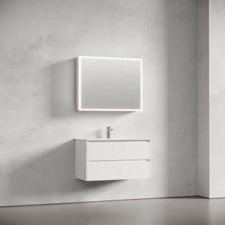 Зеркальный шкаф с подсветкой Sancos Evoke SC8090 90 см серый