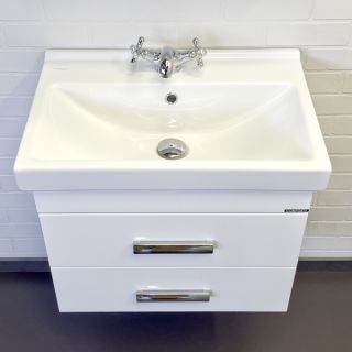 Тумба-умывальник Comforty Никосия 60П белый глянец с раковиной Fest 60	 00-00011161