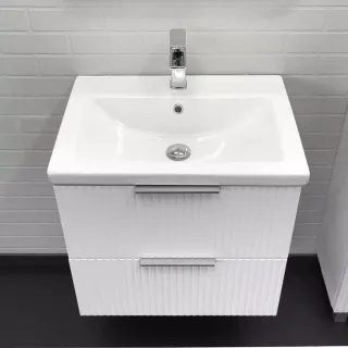 Тумба-умывальник Comforty Лима-60П2 белый матовый с раковиной Como 60