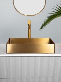 Раковина AltroBagno Astro 001017 OrSp из нержавеющей стали золото матовое