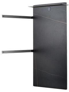 Полотенцесушитель электрический Wonzon & Woghand Stuttgart WW-A504-GM 43x80 см с каменной плитой чёрный мрамор/тёмный графит