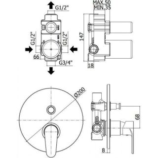 Смеситель для ванны Paffoni Green 00227762