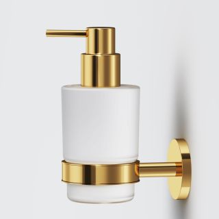 Стеклянный диспенсер для жидкого мыла с настенным держателем AM.PM X-Joy A85A36999 золото