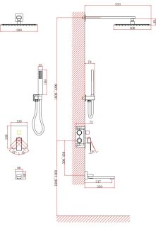 Душевая система DQ Bayern.Liszt DA1515608A04 белый матовый