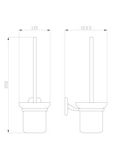 Туалетный ёршик в комплекте Wonzon & Woghand Porto WW-1901 хром
