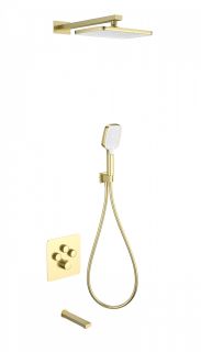 Душевой комплект Wonzon & Woghand WW-B4005-BG с термостатом брашированное золото