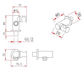 Душевой комплект Berges Nardis 3R чёрный матовый 071008