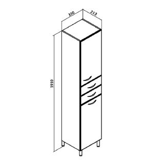 Пенал Runo правый с корзиной для белья 35 (00000000130)