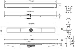 Душевой лоток Berges Wasserhaus B1 Keramik 090015 40 Матовый хром