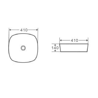 Умывальник RUNO мебельный Bella 41*41 (квадратная) (00-00001991)
