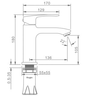 Смеситель для раковины Raglo R01.10.09 графит