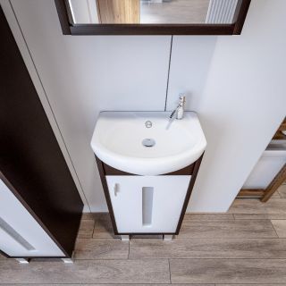 Тумба под раковину Бриклаер Бали 4627125411908 правая 40 см венге/белый