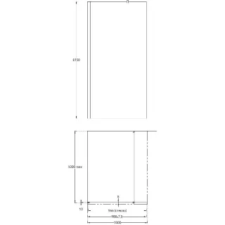 Душевая перегородка Kerama Marazzi Vetro VE.100.WI.BLK.M 100 см стекло прозрачное профиль чёрный матовый