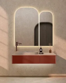 Зеркало с подсветкой Kerama Marazzi Vetrata R VE.R.mi.100\WHT 40 см сенсор со сменой цвета подсветки и антизапотевание белый