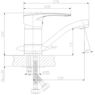 Смеситель для раковины Rossinka T40-22 Хром