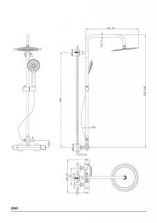 Душевая стойка Ceramica Nova Circa 80001 с термостатом хром