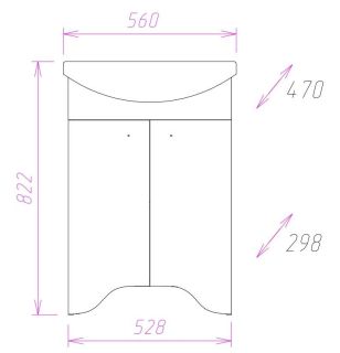 Напольная тумба под раковину Onika Омега 105531 55см белый