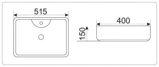 Раковина-чаша CeramaLux 9445 белая 51.5 см