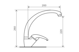 Смеситель для кухни Polygran Высокий песочный 003189