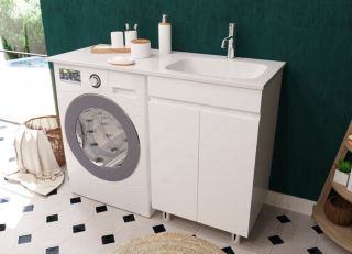 Напольная тумба с раковиной Эстет Barcelona Luxe ФР-00007066 П 120см две двери белый