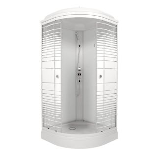 Душевая кабина Triton Стандарт-Полосы Щ0000061830 100x100 см профиль белый стекло с узором