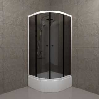 Душевой уголок Triton Грэй Щ0000066465 90x90 см профиль белый стекло тонированное