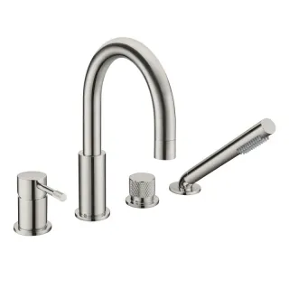 Смеситель на борт ванны Boheme Uno 460-NB брашированный никель