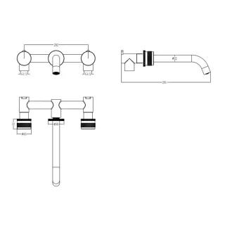 Встраиваемый смеситель для раковины Boheme Prestige 152-2-MG-PR золото матовое