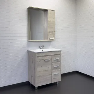 Зеркало-шкаф Comforty Марио 00-00016020 75 см дуб дымчатый