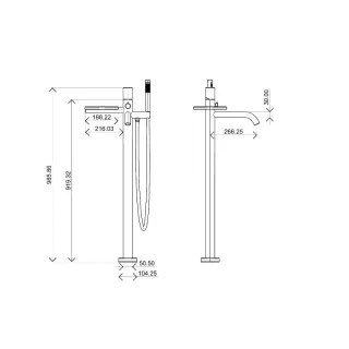 Напольный смеситель для ванны Boheme Stick Linea 129-GG.3 золото