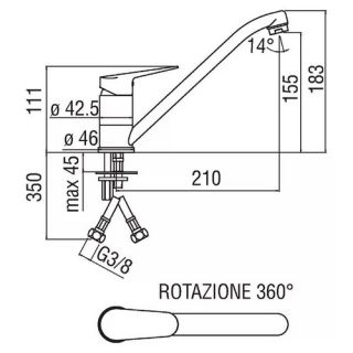 Смеситель Nobili Blues BS101113/60CR для кухни