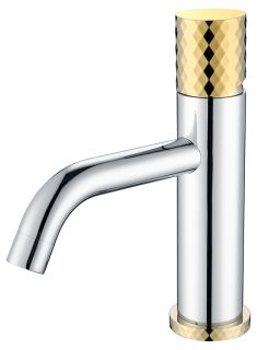 Смеситель для раковины Boheme Stick Chrome diamond хром/золото 121-CRG