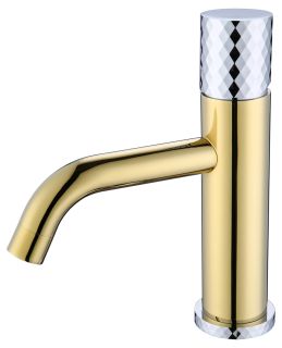 Смеситель для раковины Boheme Stick Gold diamond золото/хром 121-GCR