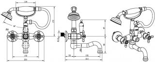Смеситель для ванны Boheme Royal Crystal золото 293-Royal/CRST