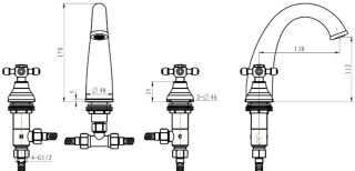 Смеситель ля раковины Boheme Tradizionale Oro золото 297