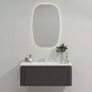 Тумба с раковиной Black&White Universe 935900 90 см серый