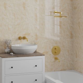 Кронштейн для верхнего душа Paini 50PJ745TT35 35см матовое золото