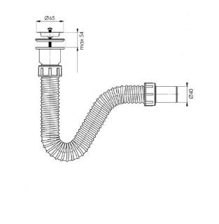 Сифон для раковины гибкий с выпуском BETTOSERB 125312