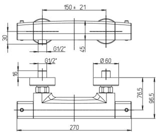 Смеситель для душа Paini Nove 09YO511TH с термостатом чёрный матовый