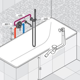 Душевой комплект Paini Cox 78CRSET26911BATH с ручным душем хром
