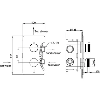 Встраиваемый смеситель для душа Boheme Cell 135-2-NB 2-х проходной никель брашированный