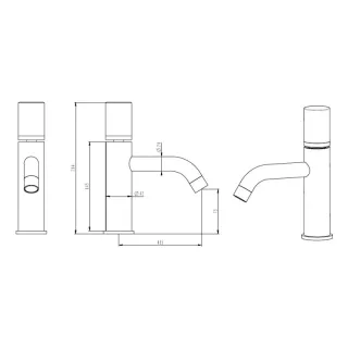 Смеситель для раковины Boheme Stick Touch 121-NB.2 никель брашированный