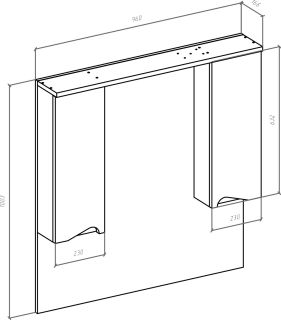 Зеркало-шкаф с подсветкой Bellezza Эйфория 100см белый 00000007199