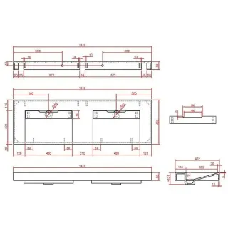 Раковина Armadi Art Flat 859-140-NM 140 см nero marquina