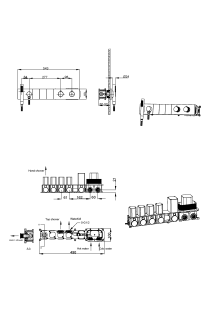 Встраиваемый смеситель для душа Boheme Zodiac Thermo 133-SYS-GM с термостатом оружейная сталь