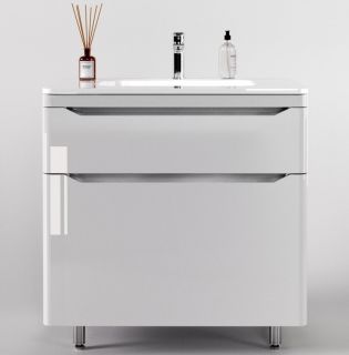Тумба под раковину Style Line Марелла 80 Люкс Plus СС-00002402 белый глянец