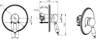 Смеситель встраиваемый Boheme Provanse Ripresa для душа бронза 365