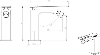 Смеситель для биде Boheme Q белый/красный 146-WR