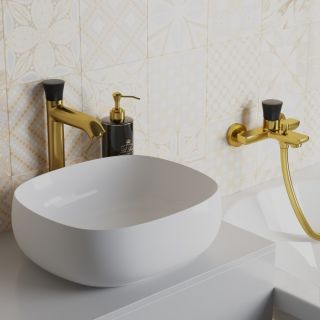 Смеситель для раковины Paini Domus 18PJ205PZLL матовое золото