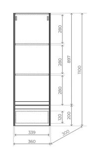 Пенал подвесной Style Line Лима ЛС-00002346 35 см белый матовый